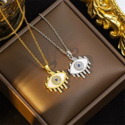 Süße weibliche blaue Steinauge Anhänger Halskette Vintage Silberfarbe Hochzeit Für Frauen