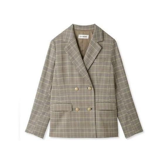 Lily Brown Double Breasted Blazer Jacket LWFJ234252 Women s