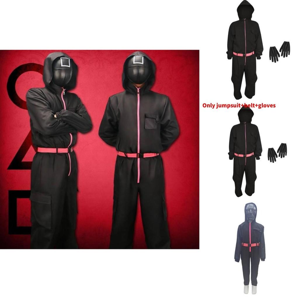 Squid Game Popular Movie Halloween Costume For Kids With Cotton Blend Fabric Cosplay Suit