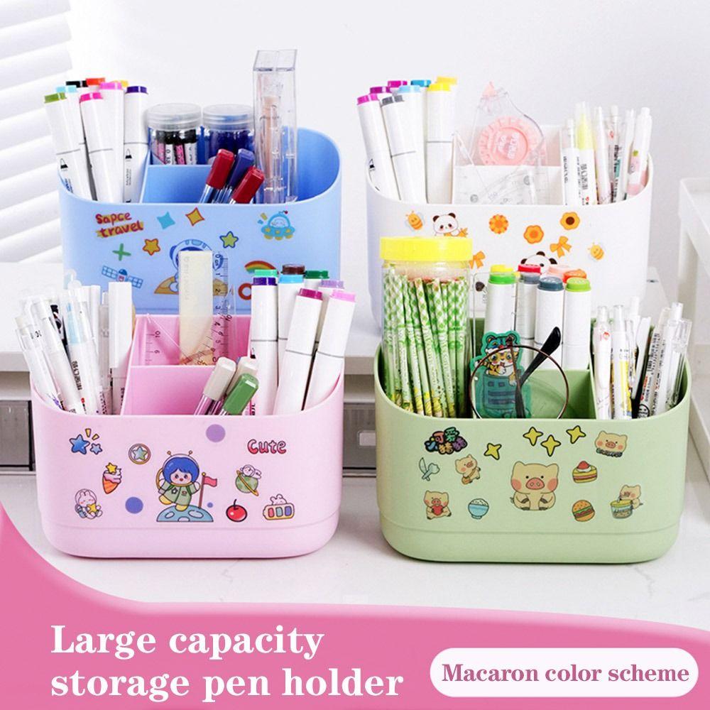 

Plastics Makeup Brush Holder Square Storage Box New Penholder for Shool