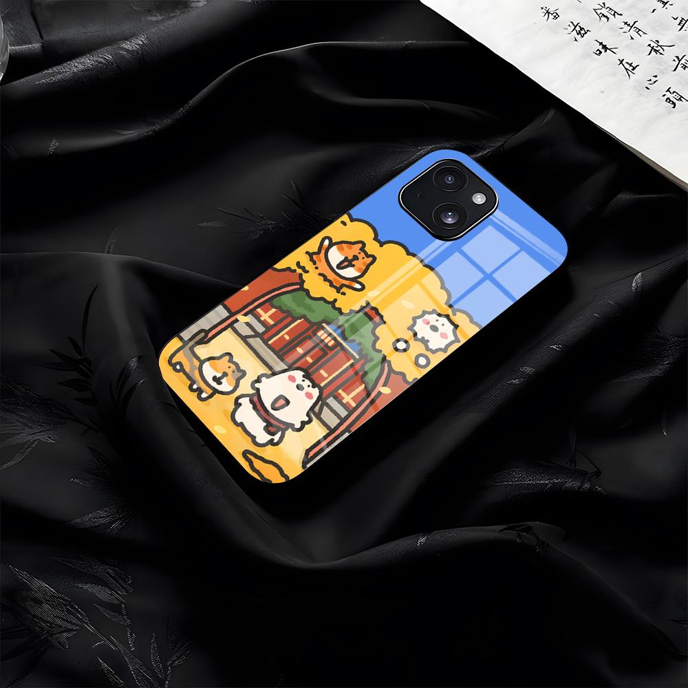 

Anime Dundun Phone Case For IPhone 17 Pro Max 16 15 14 Pro Max 13 11 Plus Glass Cover iPhone 15