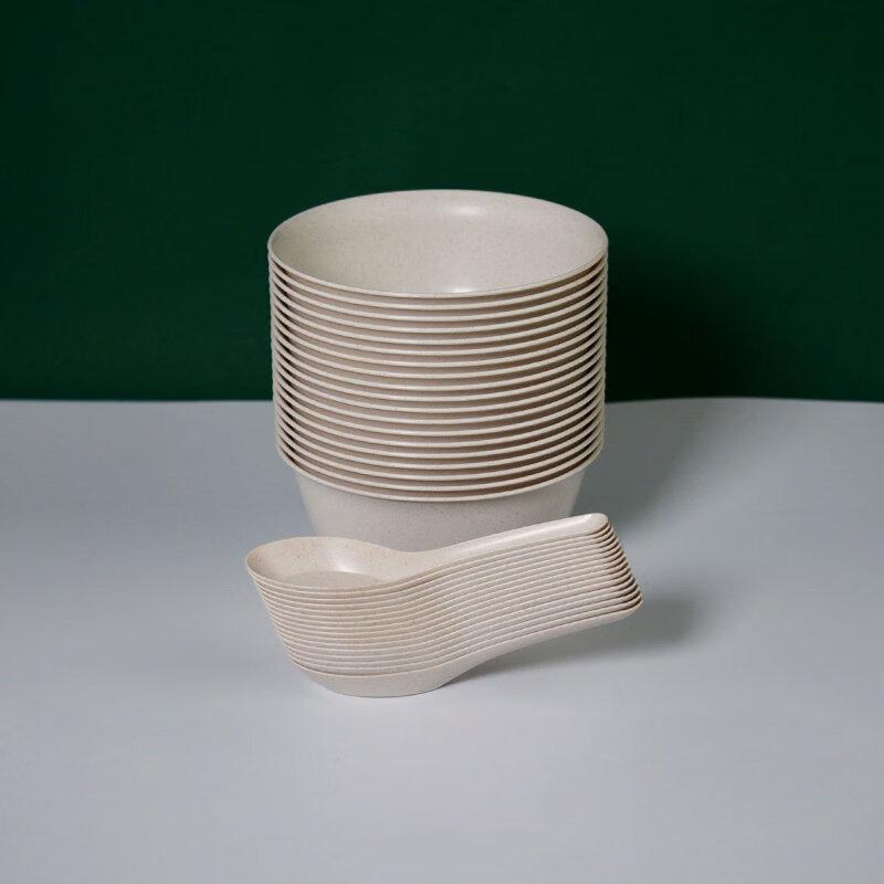 Outdoor Rice Husk Disposable Dinnerware Set with Conical Bowl