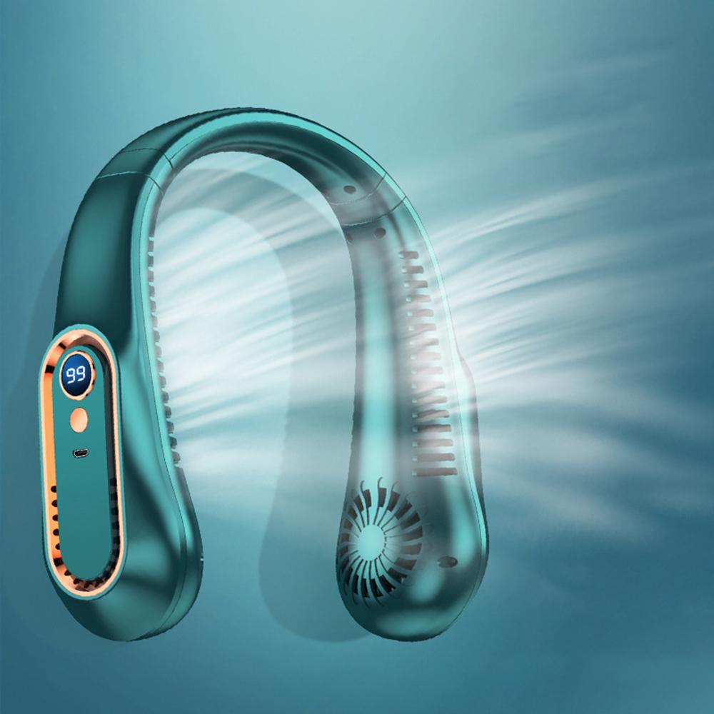 1PC Neck-Mounted Fan Without Blades, Outdoor Usb Mini Portable Rechargeable Anti-Choking Electric Fan