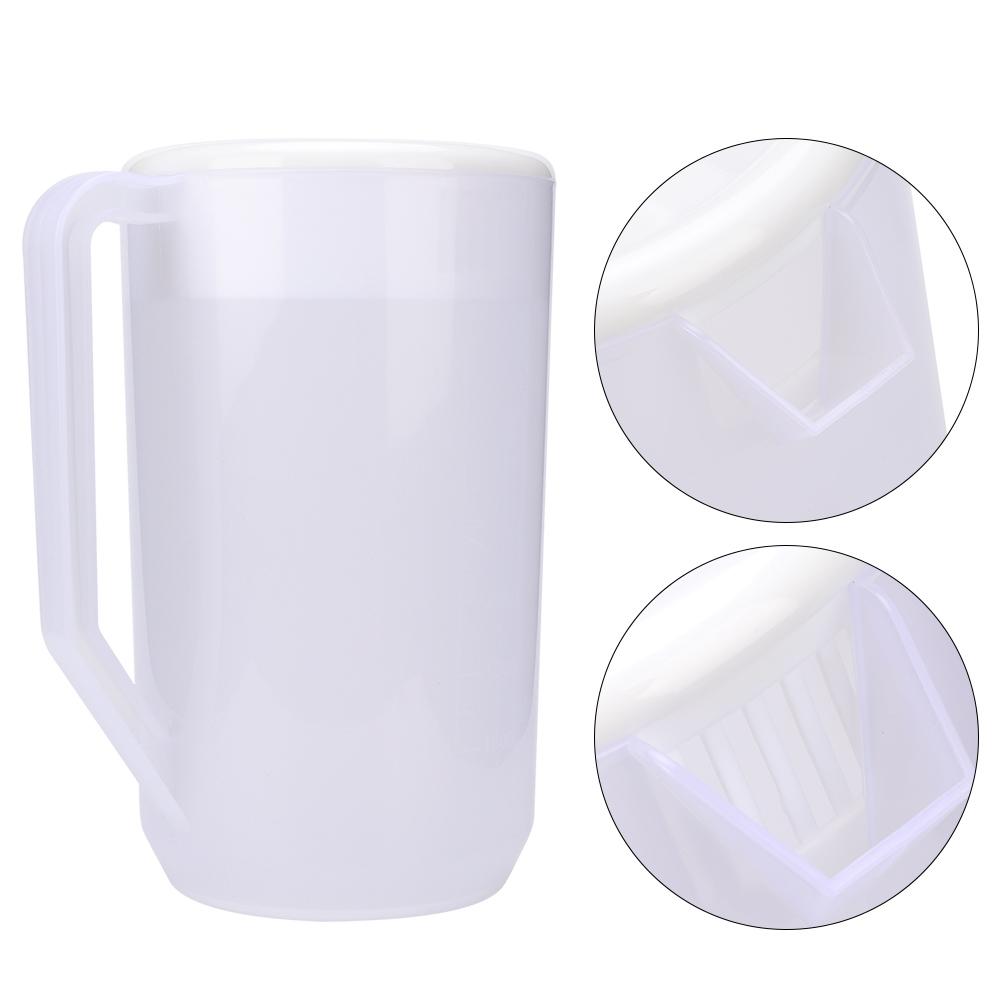 4000ml Large Capacity Non Toxic Plastic Cold Kettle Water Bottle (Transparent White Cover)