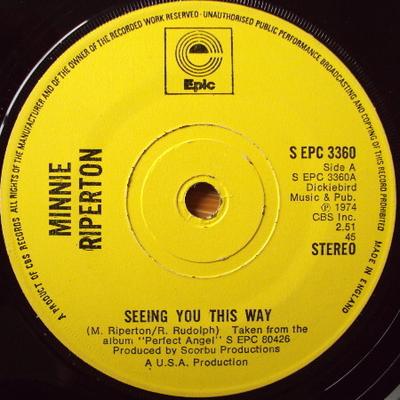 7inch Record MINNIE RIPERTON - Seeing You This Way SEPC3360 Epic 1975 UK Soul/Funk Used
