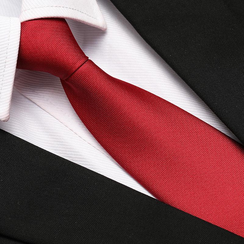 Men'S Formal Wedding Business Tie 8Cm Groom Wedding Banquet Burgundy Tie Hand Zipper Men And Women