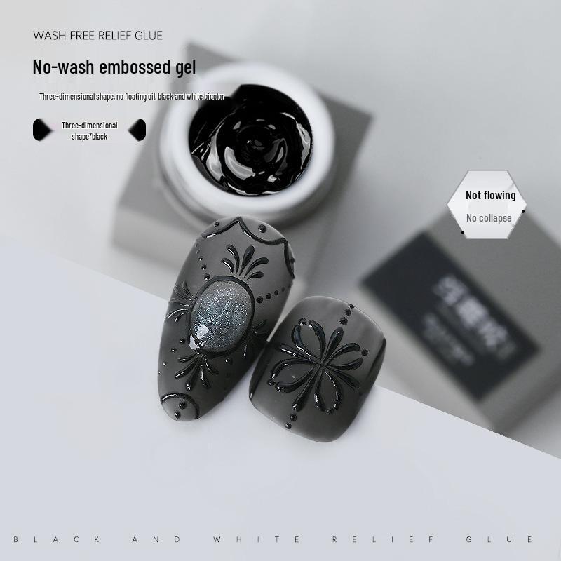 

SULLMAR 3D Embossed Japanese Style Gel for Nail Art - Black & White High Saturation 5g