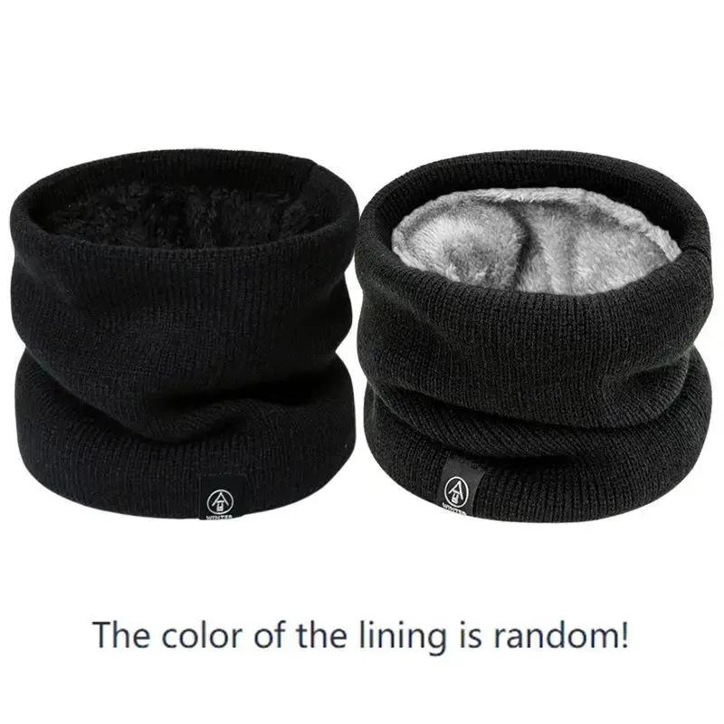 Knitted Solid Color Scarves Warm Thickened Neck Scarfs Ski Face Mask Tube Circle Scarf for Skiing Hiking C ycling Neck Warmer