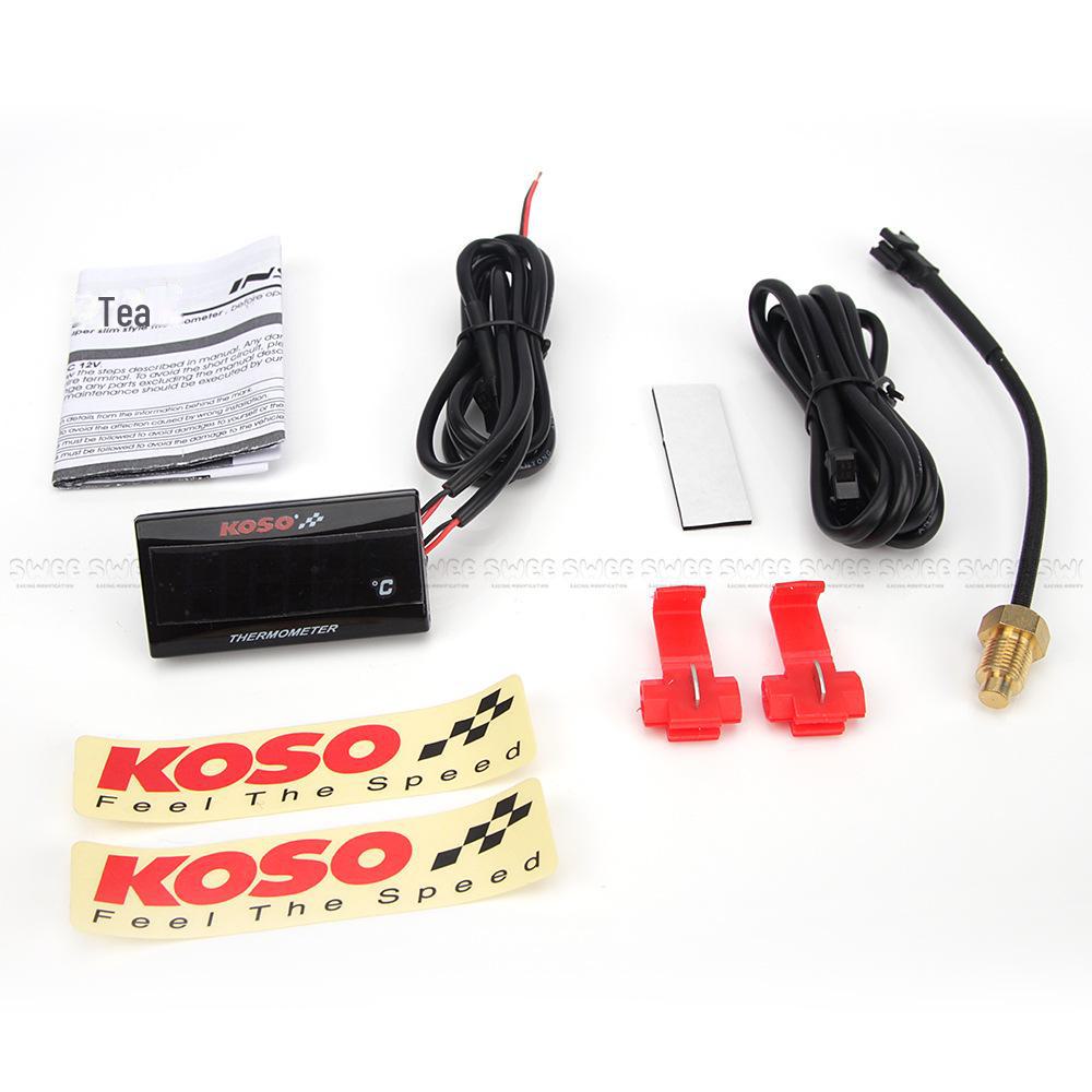KOSO Motorcycle Water Temperature Gauge for Jinzhan BWS Thunder and Nmax155 - Thin Profile, Modified Design