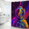 Cosmic Astronaut Shower Curtain: Embrace the Vibrant Art Design, Soft Fabric, and Galactic Vibes for Your Unique Bathroom