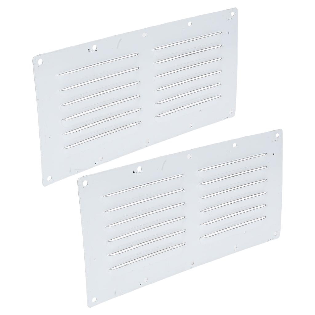 2PCS Louvered Vent Air Grill Cover 316 Stainless Steel Rectangular Air Venting Panel Cover for Ships Yachts RVs