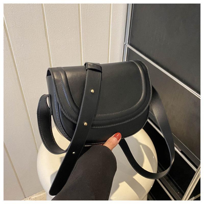 Women's Shoulder Bag New Retro Simple Versatile Wide Shoulder Strap Bag Casual Girl Fashion Trendy Armpit Bag