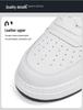 Men's 6cm Height-Increasing Breathable White Leather Sneakers