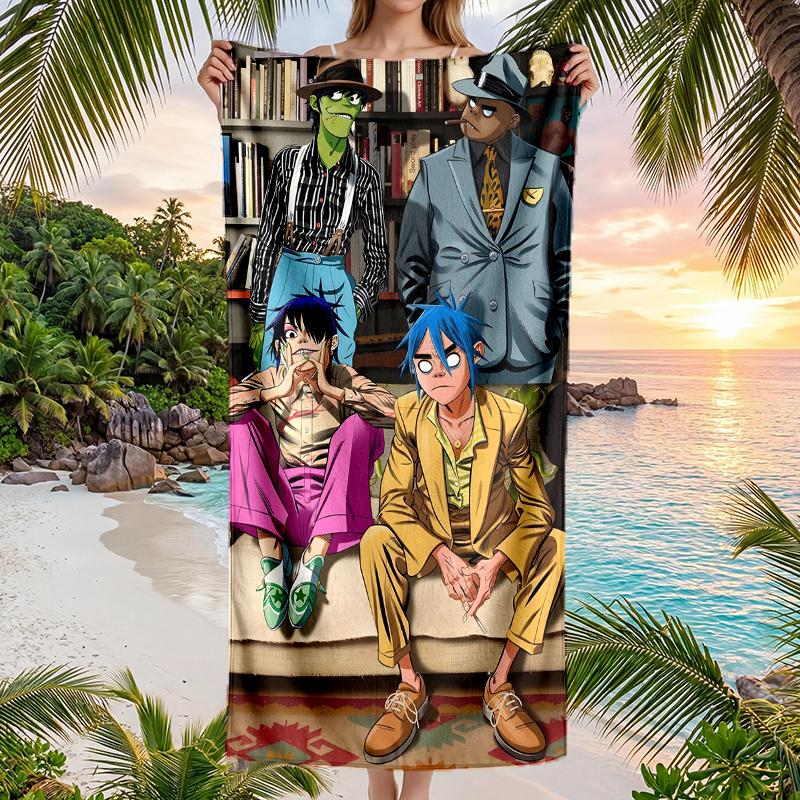 Gorillaz Fashion Beach Towel: Ideal for Summer Adventures Soft, Absorbent and Quick Drying Suitable for Swimming and Bathing