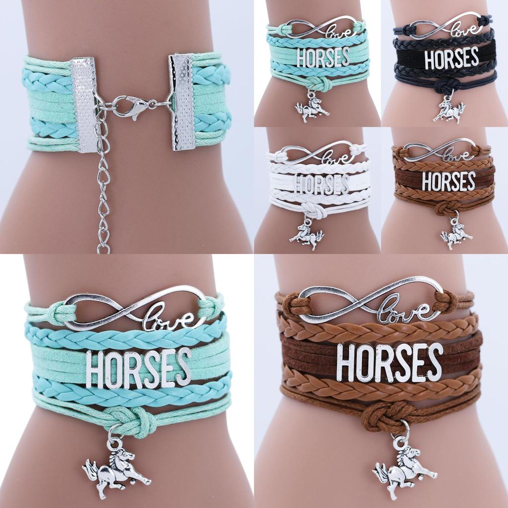 Kůň přání Slitina Kůň Přívěsek Ručně vyráběný Náramek Trendy Evropský a Americký Styl Perfektní Dárek Pro Oslavy Výročí