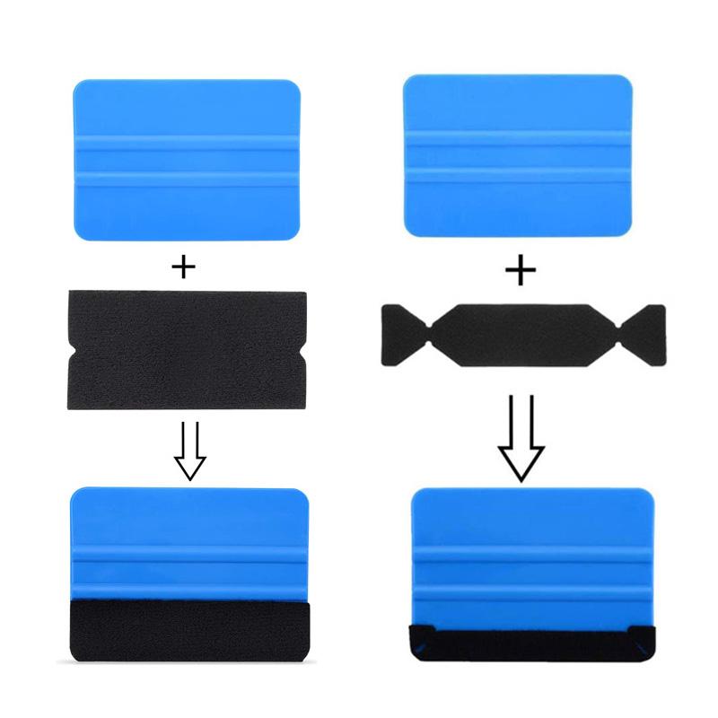 Pre-Cut Self Adhesive Felt Buffers Replacement Black Fabric Felt for 4Inch Squeegee Car Vinyl Wrap Application Tool Tint Scraper