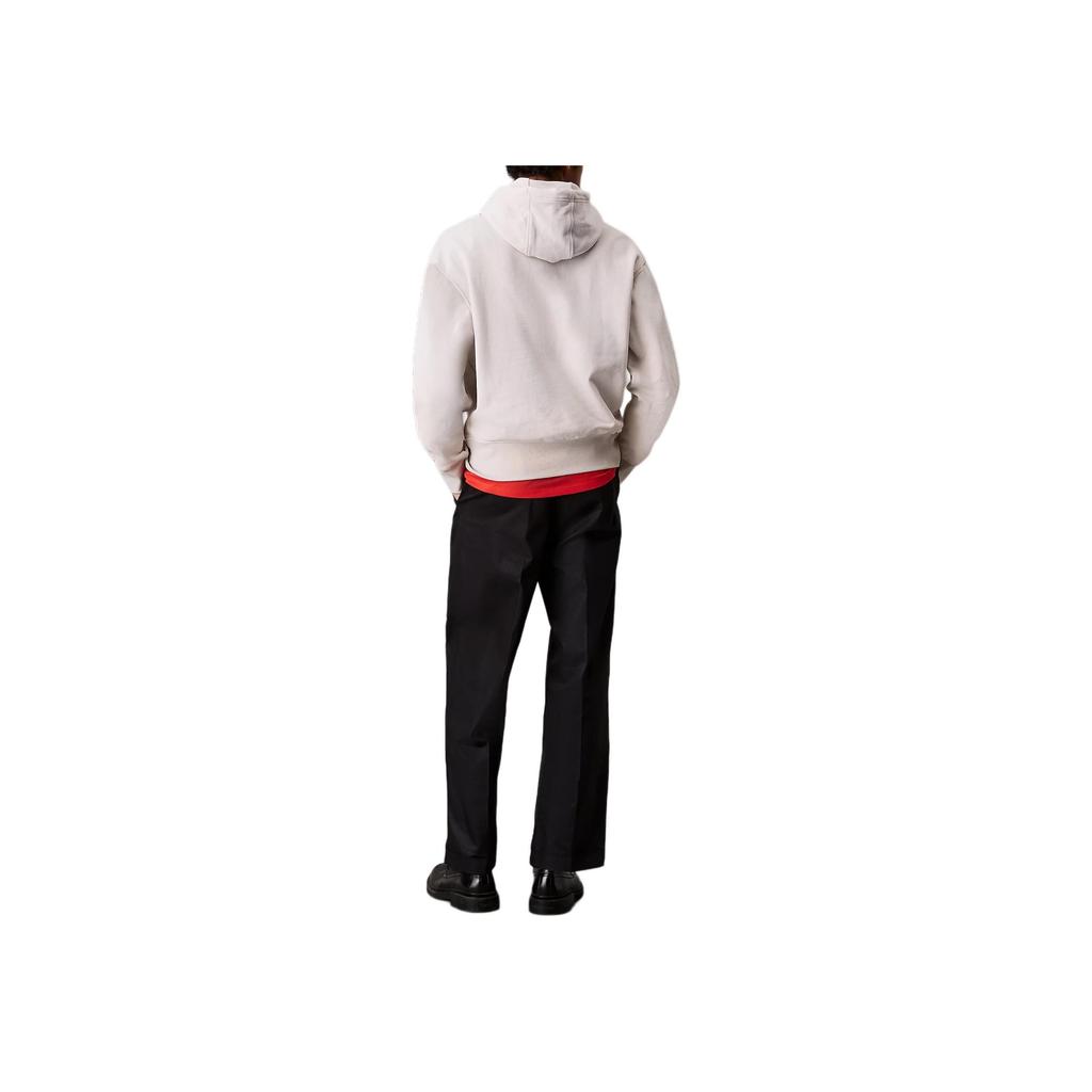 Calvin Klein Loose Drawstring Hooded Pullover Sweatshirt Men Sweatshirts White J30J326748-PDH