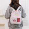 Cat Gray White Letters Soft Nylon Cute Animal Backpack For School And Travel Use