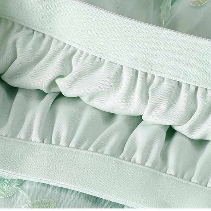 Women Spring Fall High Waist All Match Two Layer 3d Flower Mesh A Line Skirt