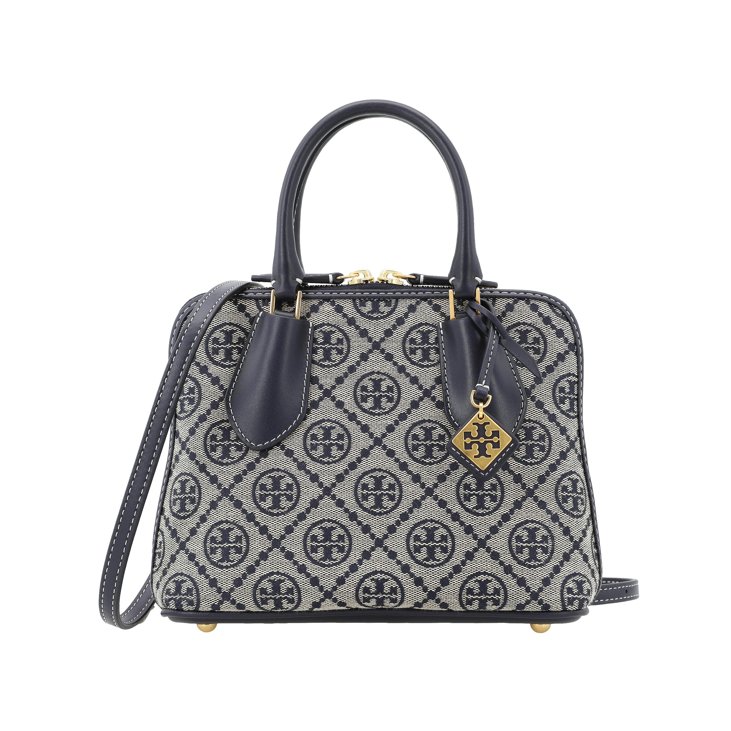 

Tory Burch T Monogram Swing Two-Way Zipper Closure Fabric And Leather Mini Shoulder Crossbody Bag Women handbags Navy-Blue 155620-405 Basic Set (Bag+Dust Bag)