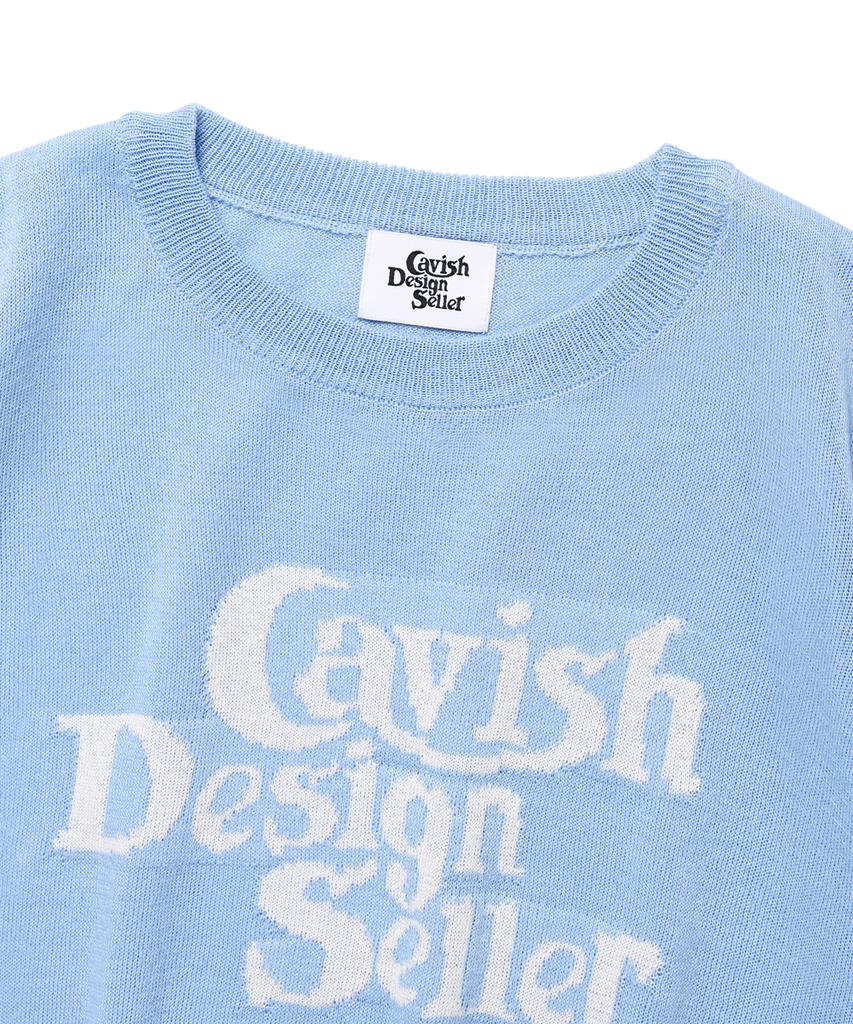 CAVISH W Seller Logo Intarsia Knit Blue(Cv2Emfk601A)
