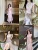 Plus Size Women's Summer Stand Collar Jacquard Slim Fit Qipao