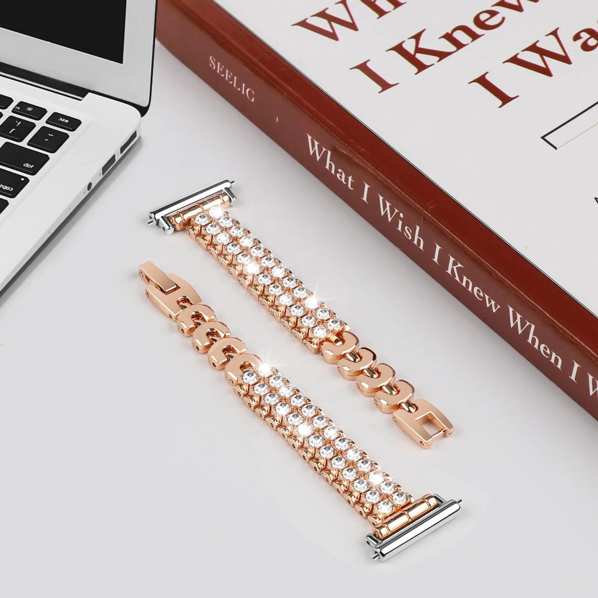 

18 мм бриллиантовый ремешок для Huawei Watch GT4 41 мм женский браслет для Garmin Vivoactive 4S Venu 3S 2S Forerunner 255S 265S ремешок для часов For Huawei GT4 41MM розового золота