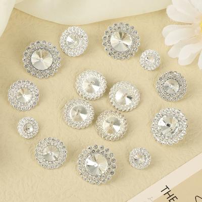 10Pcs/Set Metal Rhinestone Buttons DIY Durable Shirt Buttons Sewing Button Craft Decoration Needlework Scrapbook Accessories