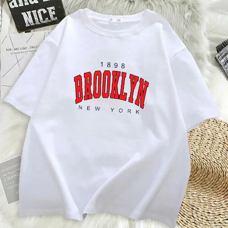 Letní Brooklyn New York Tričko Pánské Dámské Krátký Rukáv Tričko Hip Hop Topy Trička Dámská Trička Y2k Oblečení Trička Nadměrná velikost