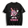 New Year Vibes Pink Disco Ball Cartoon Graphic Party Sweatshirt Pure Cotton T-shirt