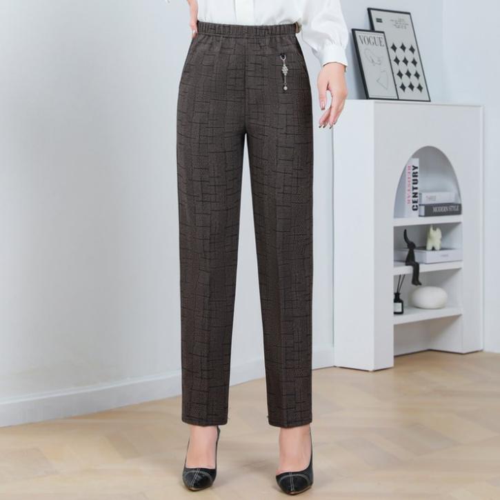 Übergröße Herbst/Winter Lammfleece Elastischer Bund Uni Streifen Gerades Bein Hose Locker Damen Gerade Hose