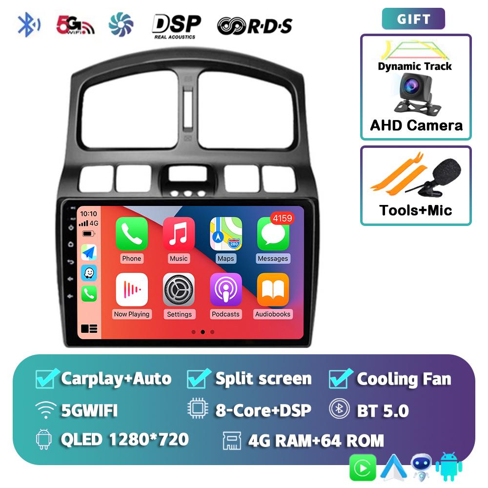 Android 14 Carplay Auto Car Radio For Hyundai Classic Santa Fe 2005 2006-2015 GPS Multimedia Video Player Head Unit 2Din Stereo