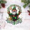 Lucky Gnome Wind Chime with Horseshoe and Clover 2D Rotating Design for Outdoor Garden Yard Decor Universal Holiday Ornament with 360 Degree Hook