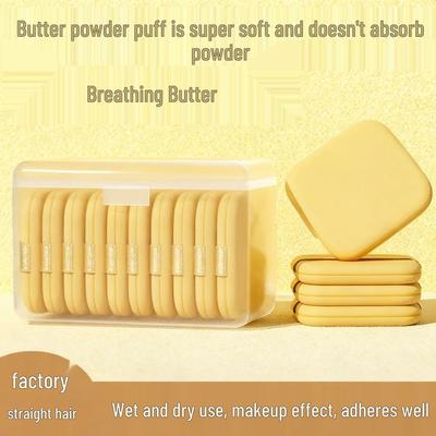 Square Dual-Use Butter Cake Makeup Puff - Non-Absorbent, Double-Sided Loose Powder Tool