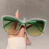 Rhinestone Shine Design Sunglasses Fashion Cat Eye Women Grey Sun Glasses Trendy Decoration Shades for Party