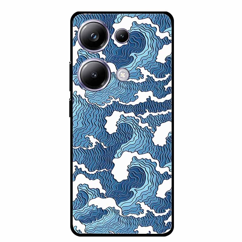 3D Emboss Case For Xiaomi Poco M6 Pro Phone Case Flower Silicone Soft Back Cover For Xiaomi Poco M6 Pro Case PocoM6 M 6 Pro Capa