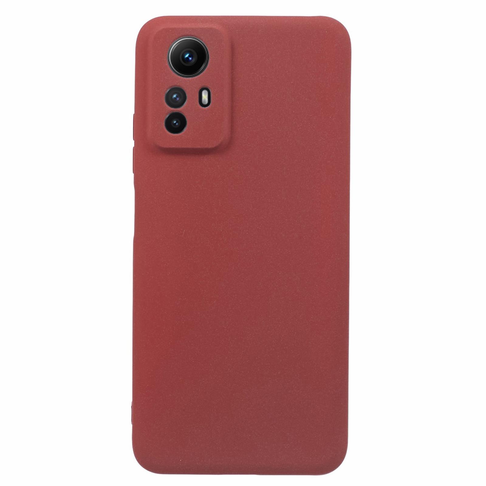 

For Xiaomi Redmi Note 12S 4G Double-Sided Matte Phone Case Precise Cutout TPU Back Cover Wine Red