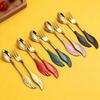 Creative 304 Stainless Steel Wing Spoon & Fork Set - 2-Piece for Dessert, Coffee & Hotels