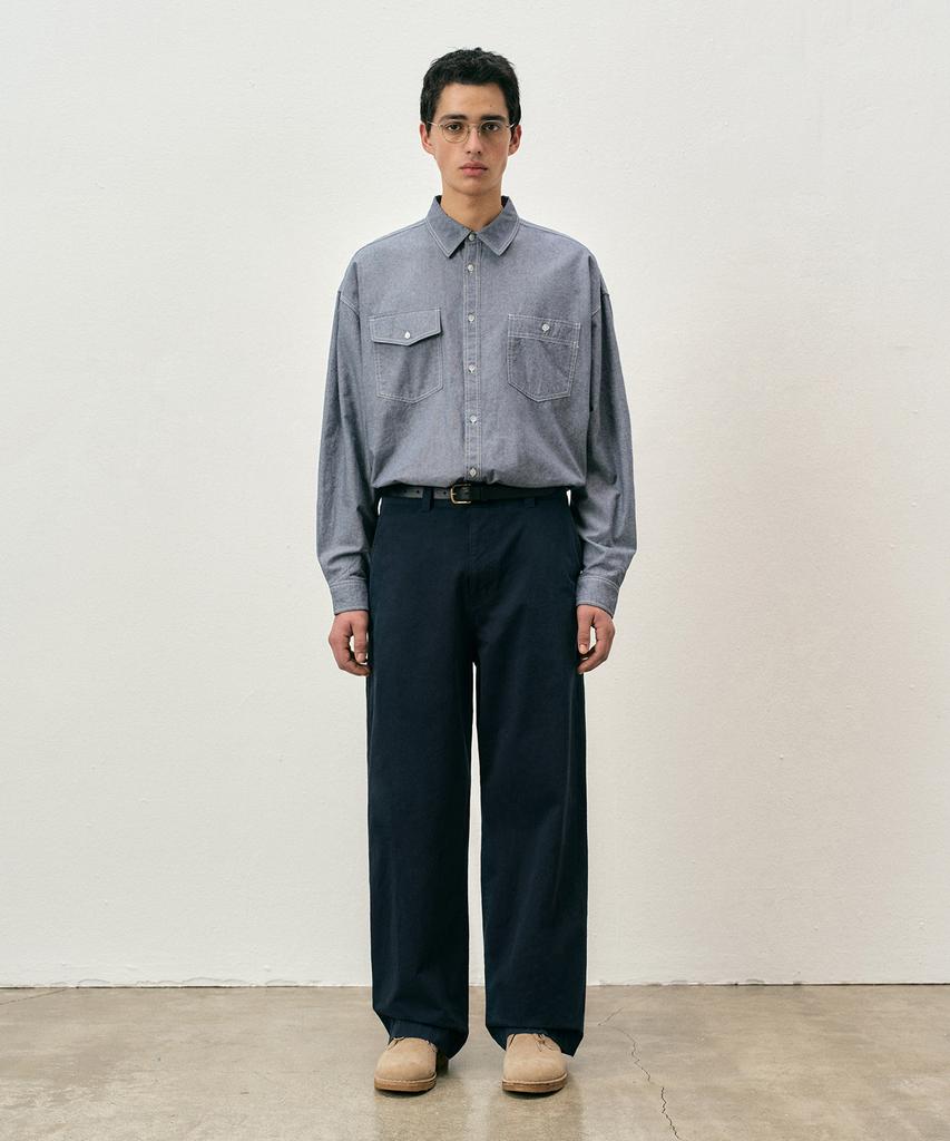 COSTUME O’CLOCK Cotton Washed Wide Pants Ash Brown Coospt243Ashbrown