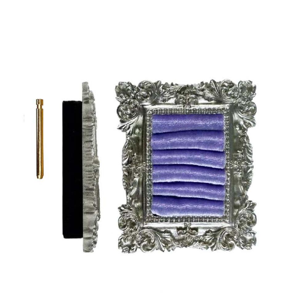 

Mini Velvet Earring Tray Baroque Design Jewelry Display Props Jewelry Storage Organizer Tabletop фиолетовый