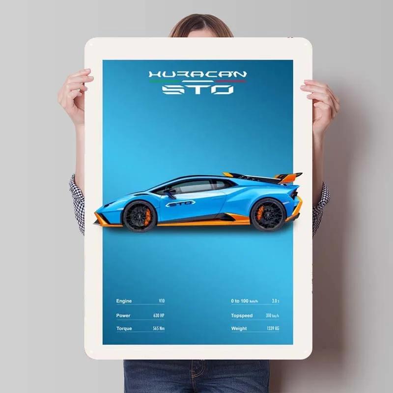 Lamborghini Tinplate Sign Cars Poster Decoration for Home Decor Items Retro Metal Sign Plaque for Garage Wall Art Decoration