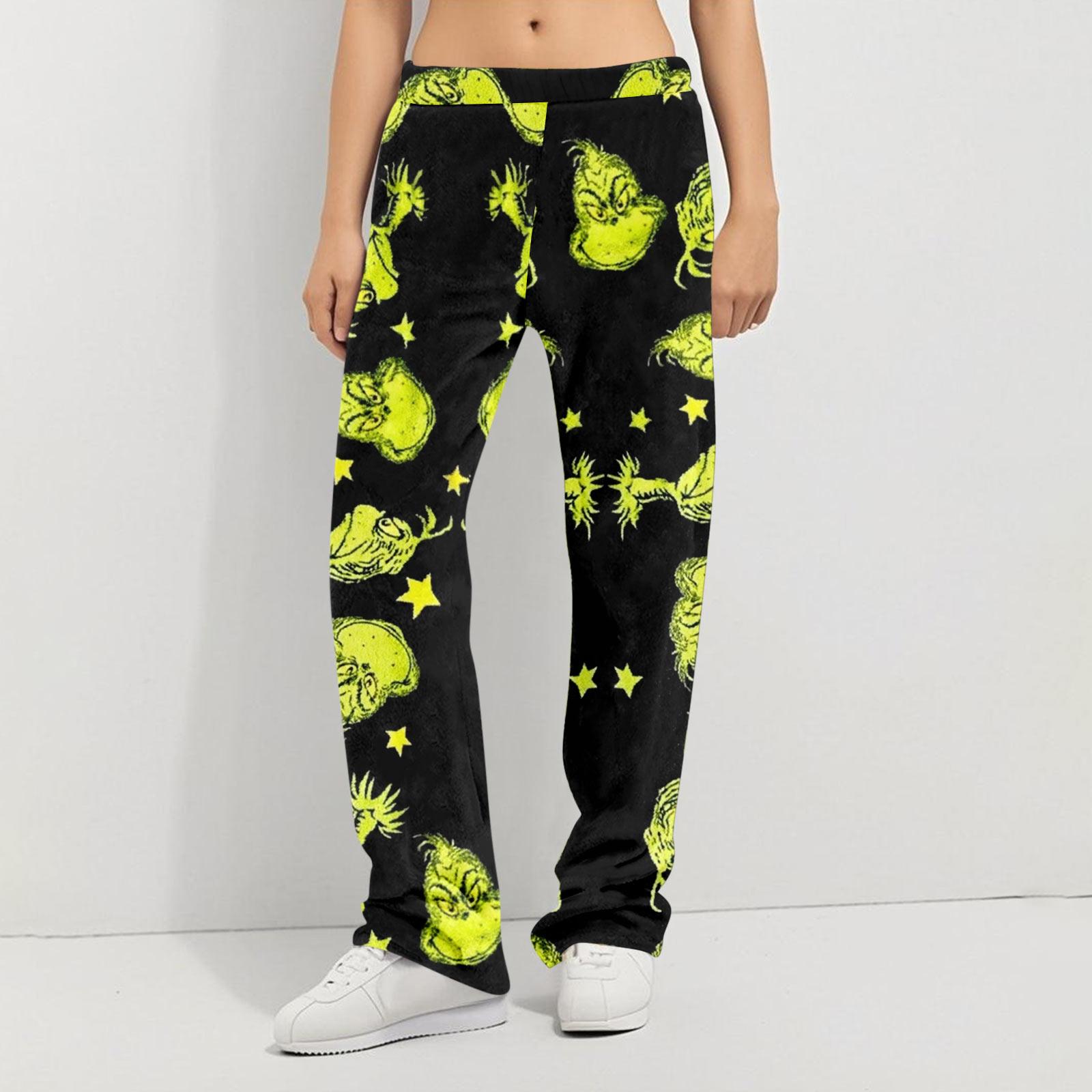 

Пижамные брюки Домашняя одежда Повседневные Брюки на кулиске с эластичной талией Удобные Прямые Брюки для йоги Свободные L