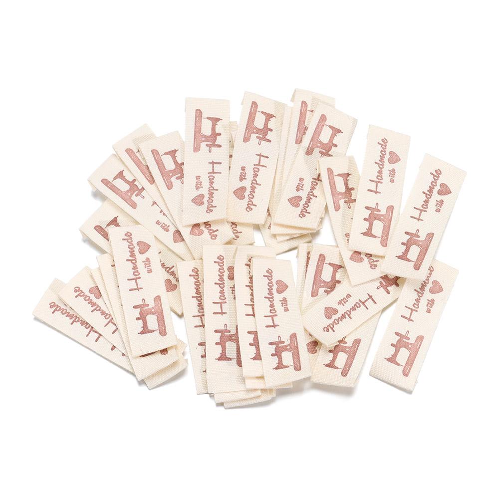 50PCS DIY Woven Supplies Knitting Wool Ball Clothes Labels Garment  Accessories Handmade With Love Clothing Tags