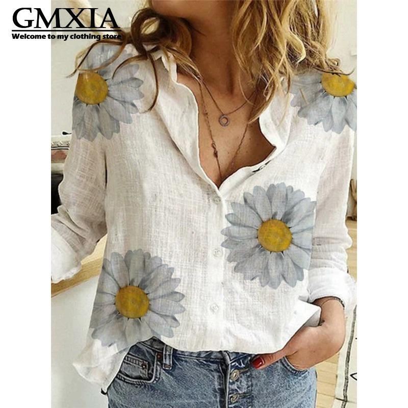 GMXIA Damska Moda Casual Rekreacyjna Bluzki i Koszule z Długim Rękawem z Kołnierzykiem POLO