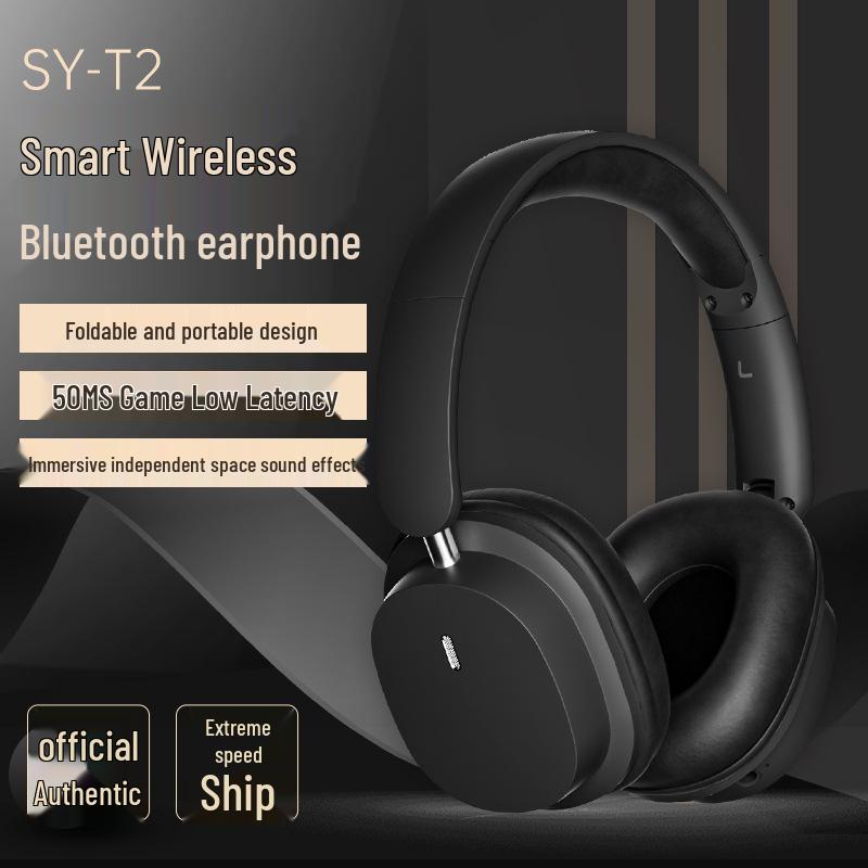 SY-T2 Wireless Bluetooth Gaming Headset with Noise Cancellation and Long Battery Life, Voice Control Compatible with Mobile Phones.
