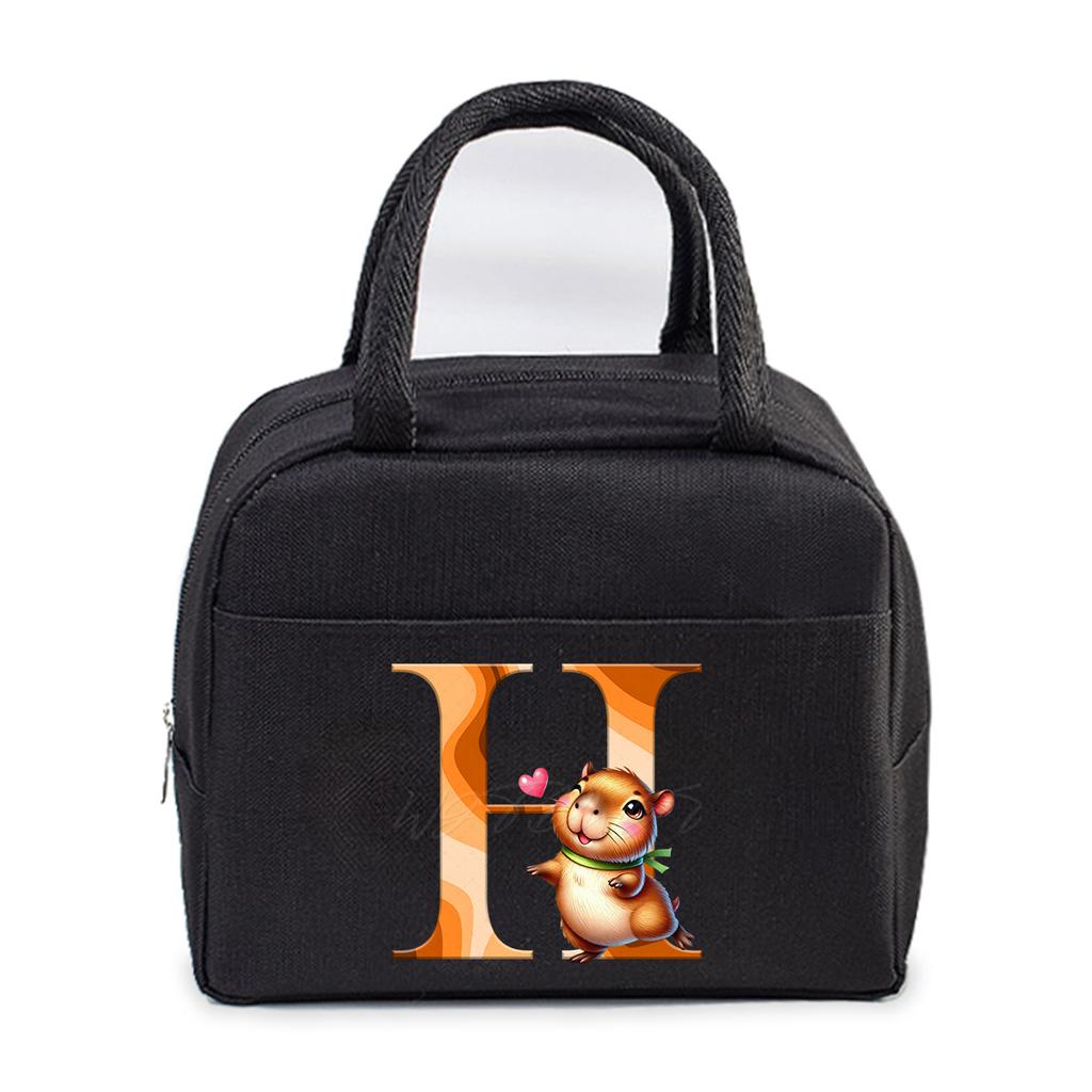 Office worker small portable lunch bag Oxford cloth letter student large portable bento bag