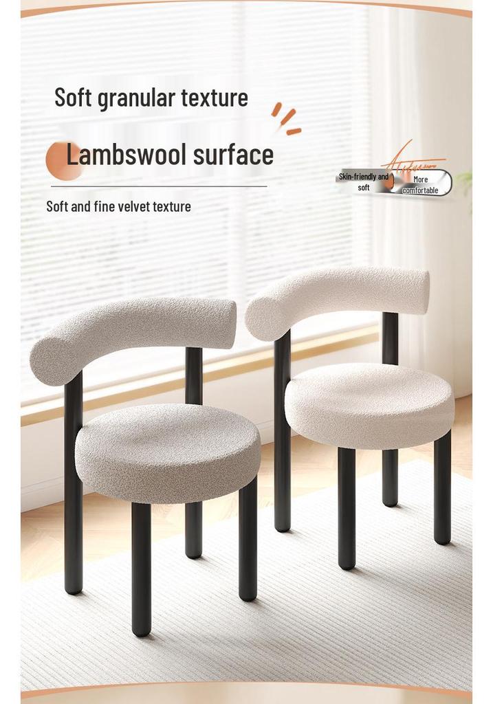 Luxury Makeup Stool: Bedroom Dressing Table Chair with Backrest for Comfortable Manicures