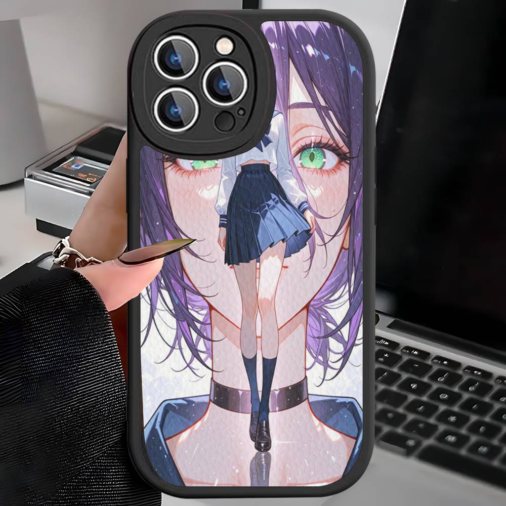Chainsaw Man The Movie Reze Arc Leather Phone Case For iPhone 16 15 14 17 Pro Max 11 12 Mini Plus Soft Shell