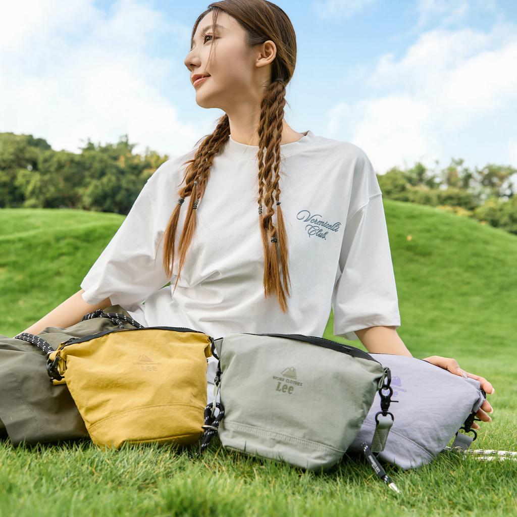 New Lee Fabric Shoulder Bag, Crossbody Bag Unisex Ginger Yellow/Light Gray Purple/Sage Green LE250617M