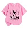 Kids Boys Girls 100% Cotton Crew Neck Short Sleeve T-Shirt, Funny Friends Don't Lie Print Cartoon Casual Summer Soft Lightweight Tees for Children Dai
